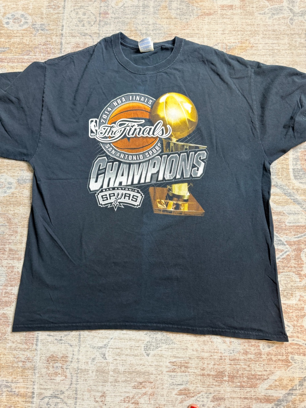 NBA San Antonio Spurs Finals Champions Black T-Shirt with Gold Graphic